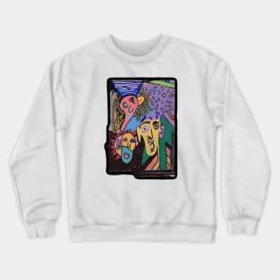 Post modernism Lima bean face picasso inspo Crewneck Sweatshirt